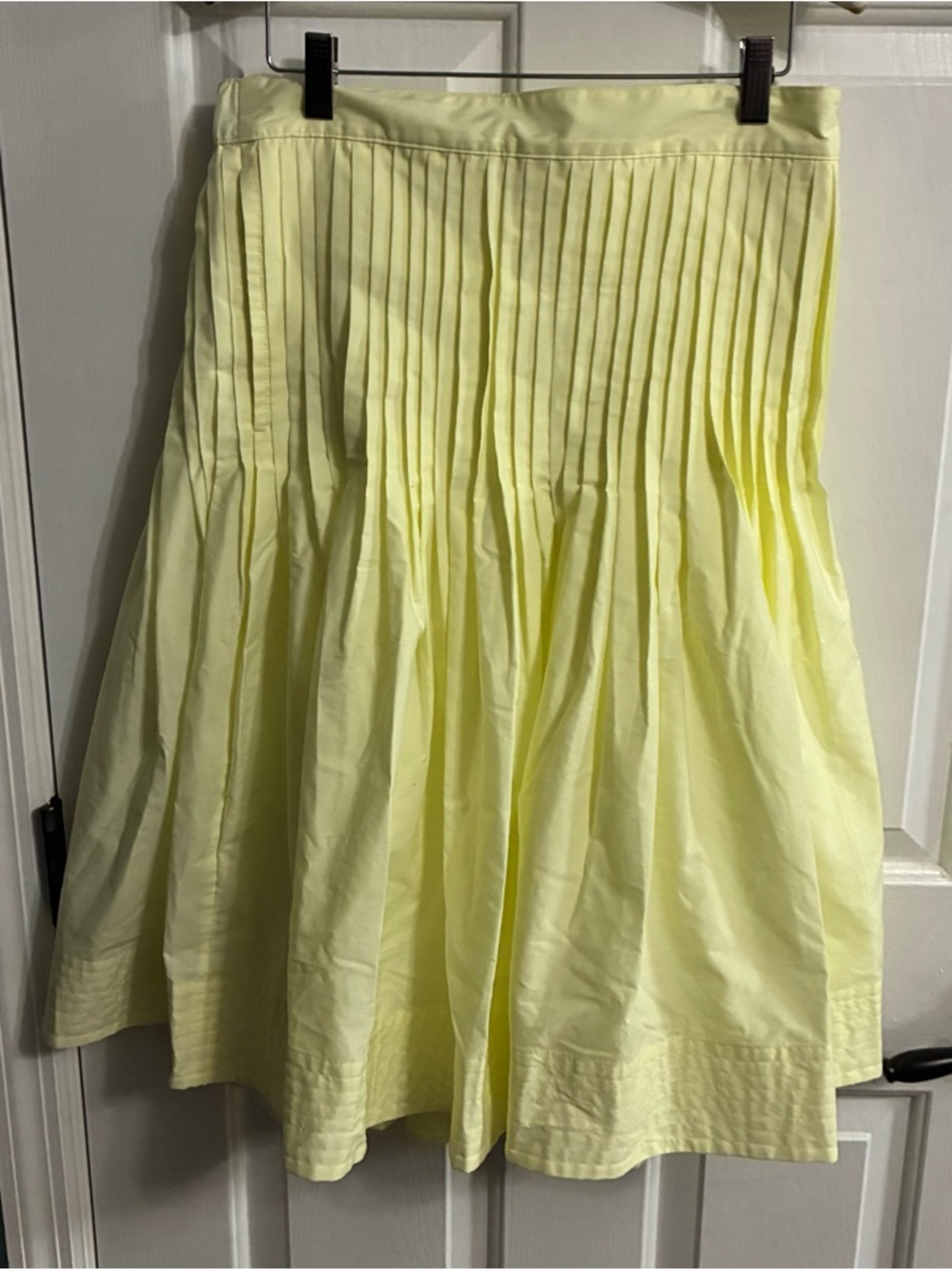 Pleated A-Line Skirt in Light Yellow